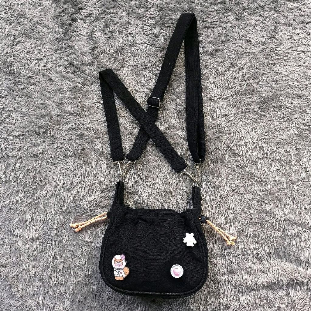 Tas Slempang Villya Slingbag & Shoulder bag/ Tas Mini Serut Tas Kanvas Canvas Tas Bahu Tas Selempang