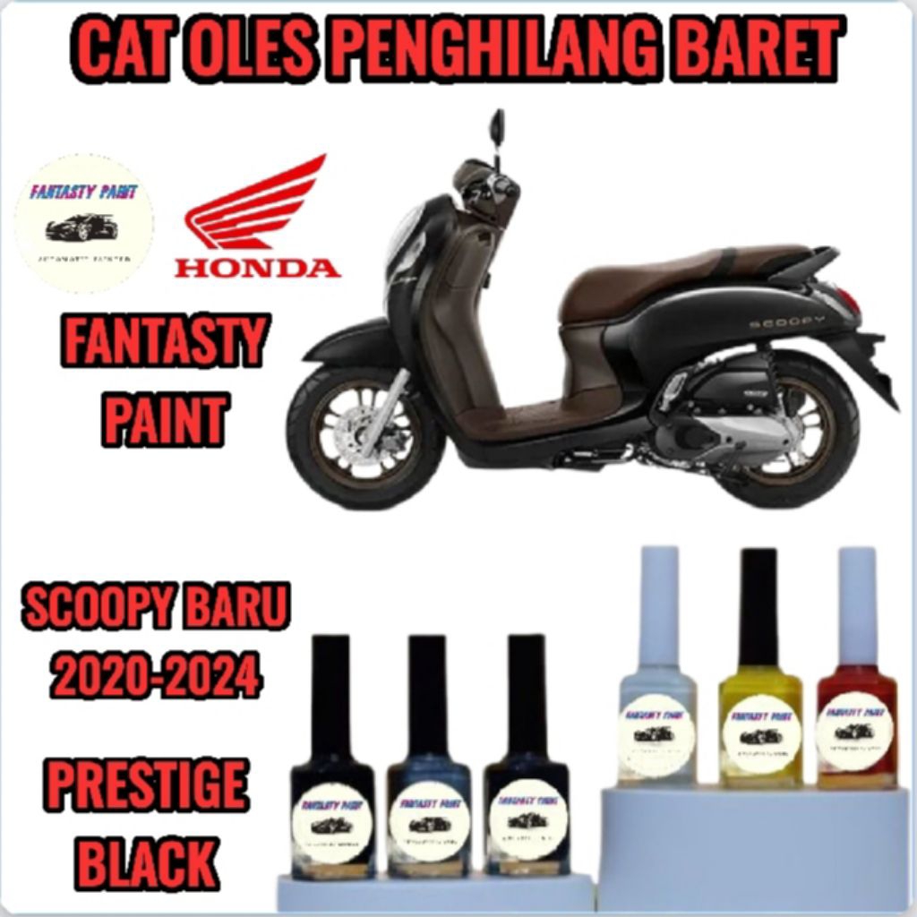 Cat Oles Permanen Motor Honda Scoopy Prestige Black,Hitam Doff 2020,2021,2022,2023,2024 Penghilang B