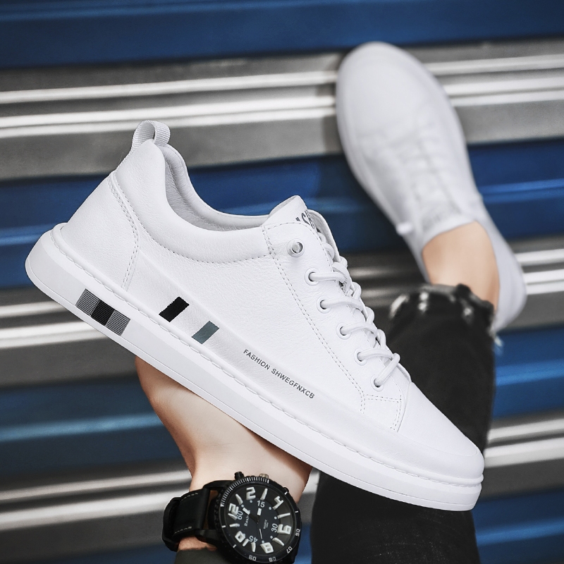 Sepatu kets pria sepatu kulit pria sepatu kasual yang bernapas dan nyaman sepatu kerja hitam