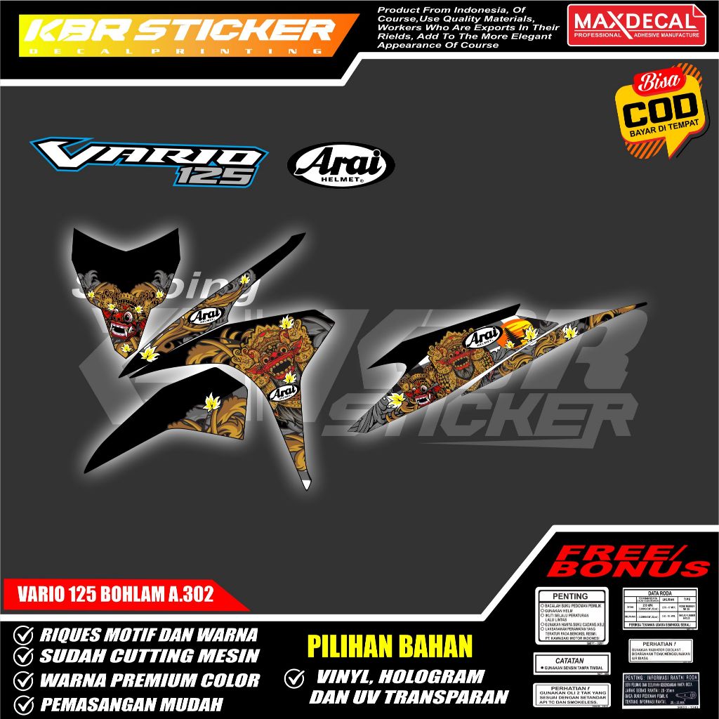 STRIPING TRANSPARAN VARIO 125 OLD BOHLAM LIVERY