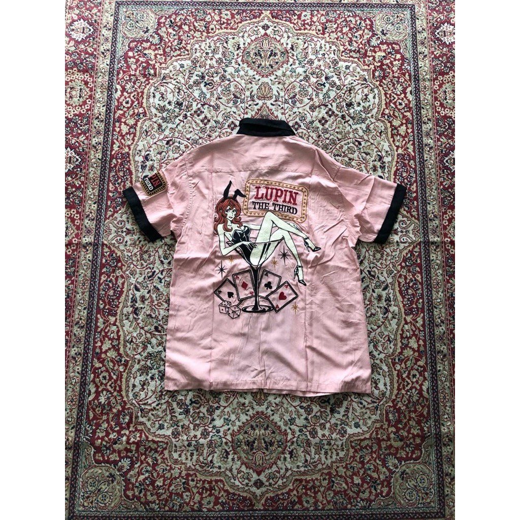 Kemeja Lupin film aniv 50 bowling rayon shirt Vintage Lupin film aniv 50 Vibtage bowling shirt HH005