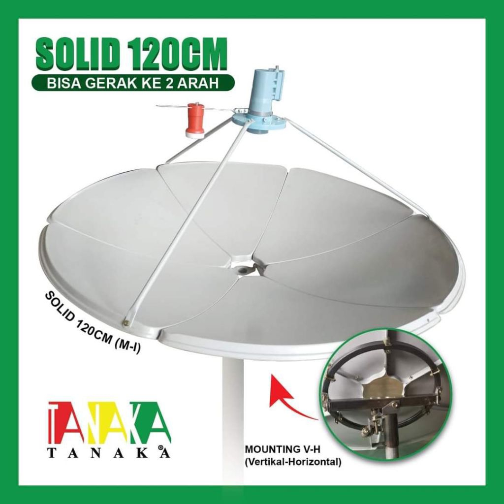 Parabola 120cm Tanaka Solid 4 Feet Bisa C Band Ku Band