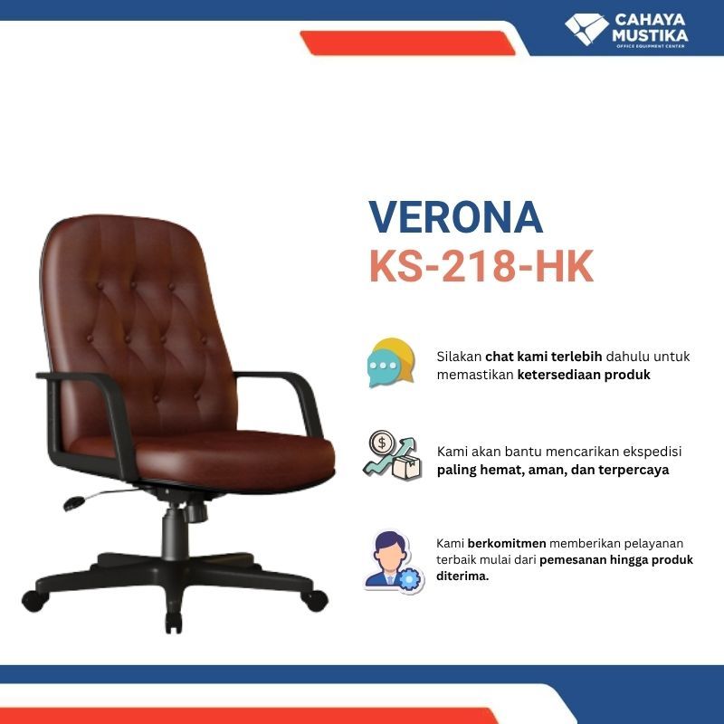 Jual Kursi Kantor Murah/Kursi Manager/Kursi Direktur Beroda/Kursi Putar Di Malang Verona KS-218-HK
