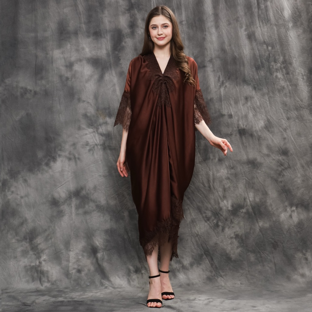 AIRA BATIK _ Anggia Kaftan Lace (READY STOCK) I Kaftan Silk I Kaftan Raya I Kaftan Viscose I Wedding