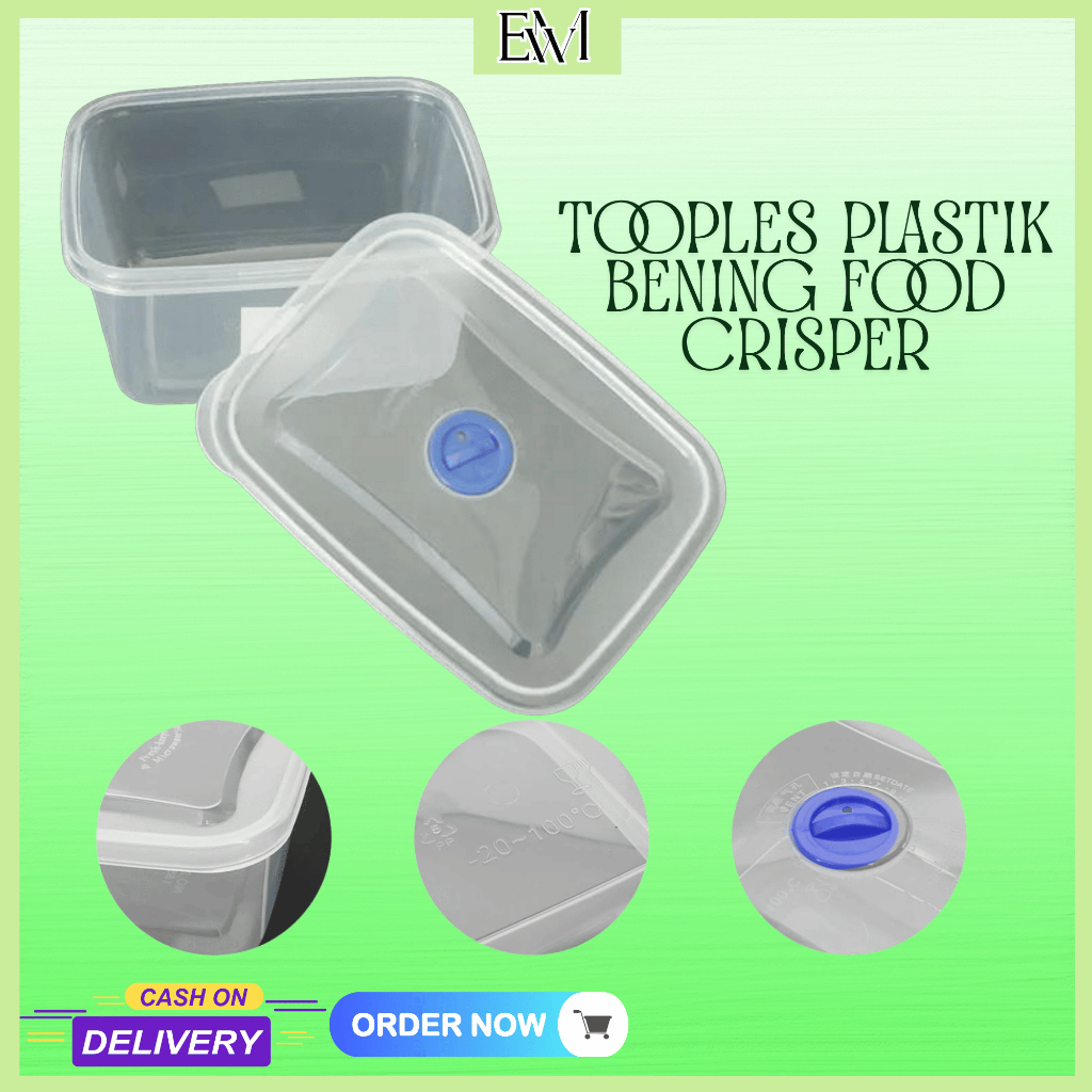 Food Storage Box Set 4 in 1 Toples kotak persegi /Tertutup Melingkar/toples plastik/toples plastik b