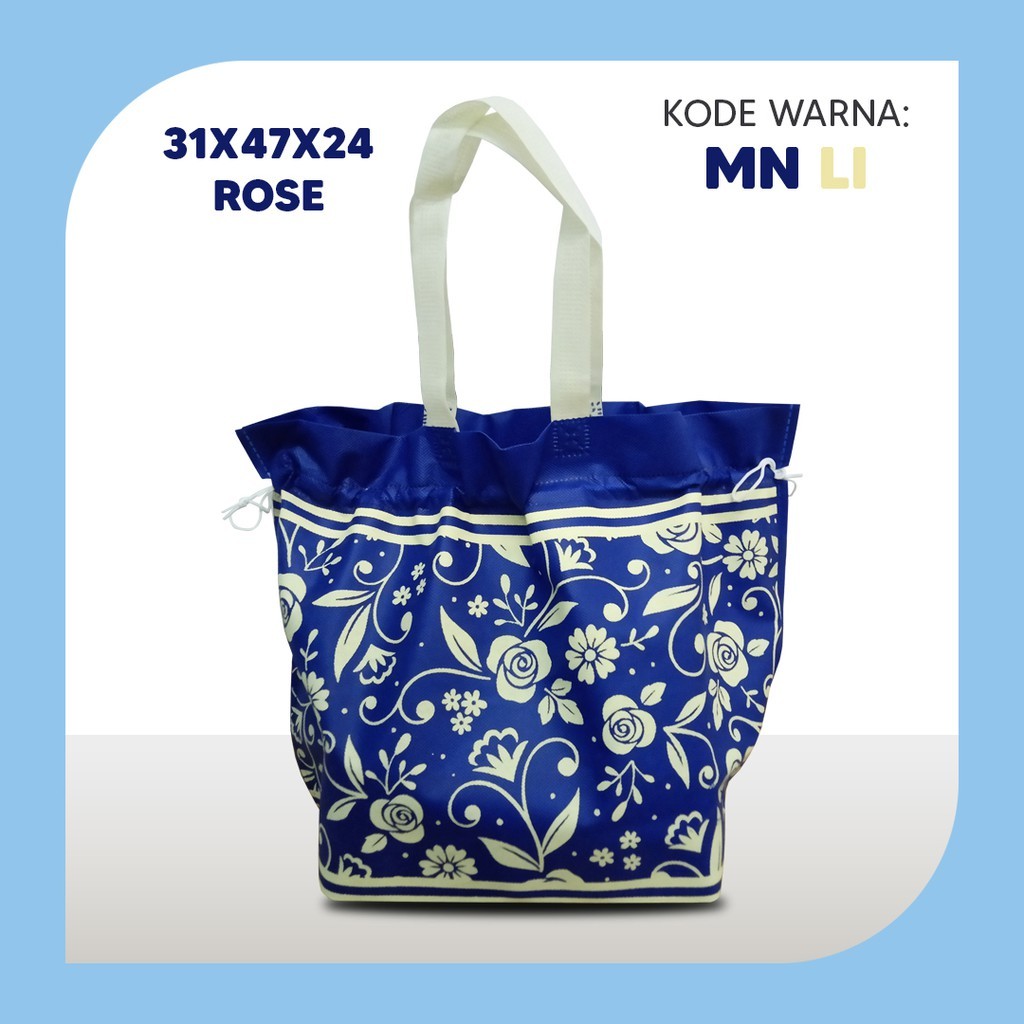 ALTHEA Tas Hajatan Hantaran Kotak Nasi Serut Tas Spunbond Serut Tas Hajatan Motif Bunga Kotak Nasi T