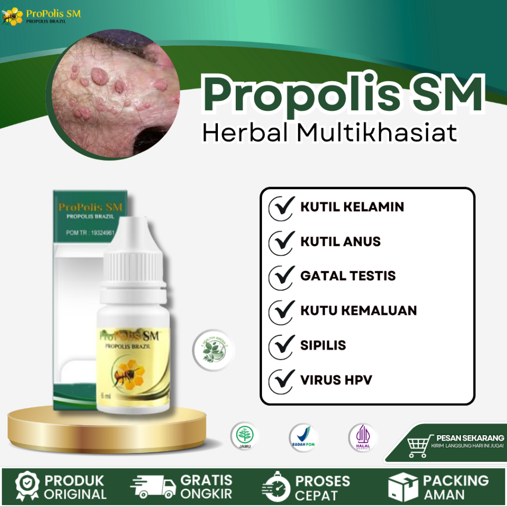 Propolis SM Perontok kutil kelamin Kutil Anus Kutu Jamur Kemaluan Gatal Lecet virus HPV Klamidia Sip