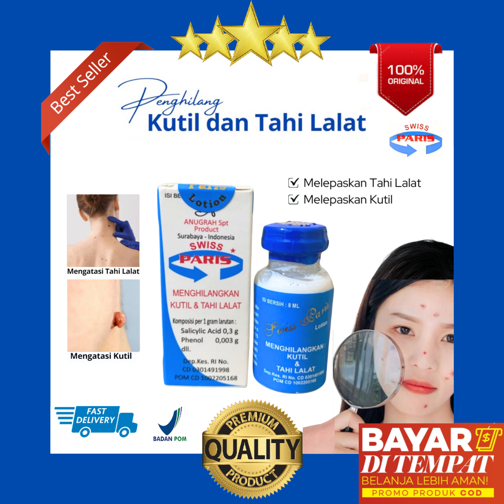 PREMIUM Swiss Paris Lotion Original Obat Penghilang Kutil Dan Tahi Lalat Krim Salep Penhilang Tai La