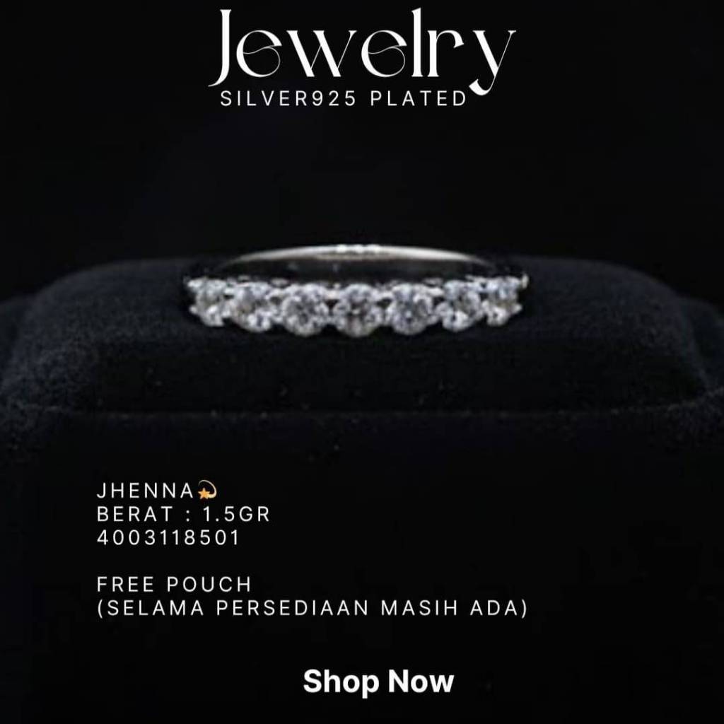 Cincin Simple dan Unik Asli Perak925 Cincin Wanita YG106