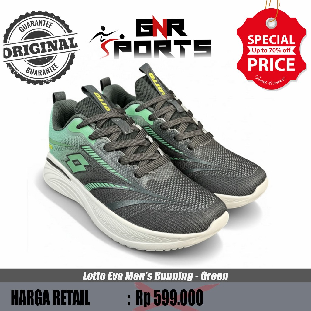 Sepatu  Lotto Eva Men's Running - Green Original 100%