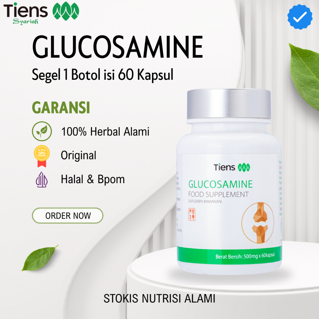 Glucosamine Tiens Vitamin Tulang Lutut Dan Sendi Dewasa & Lansia Glucosamin Original 60 Kapsul