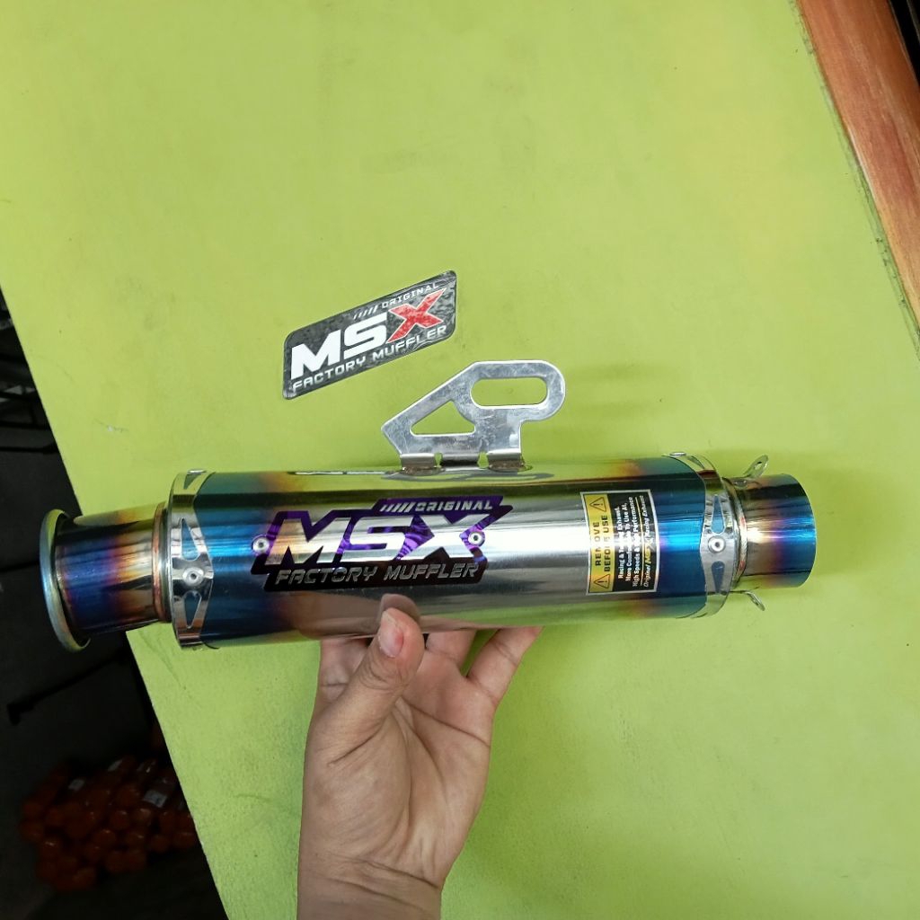 slincer knalpot original msx blu Mugello panjang 25cm diameter 50 r9 cantol paten