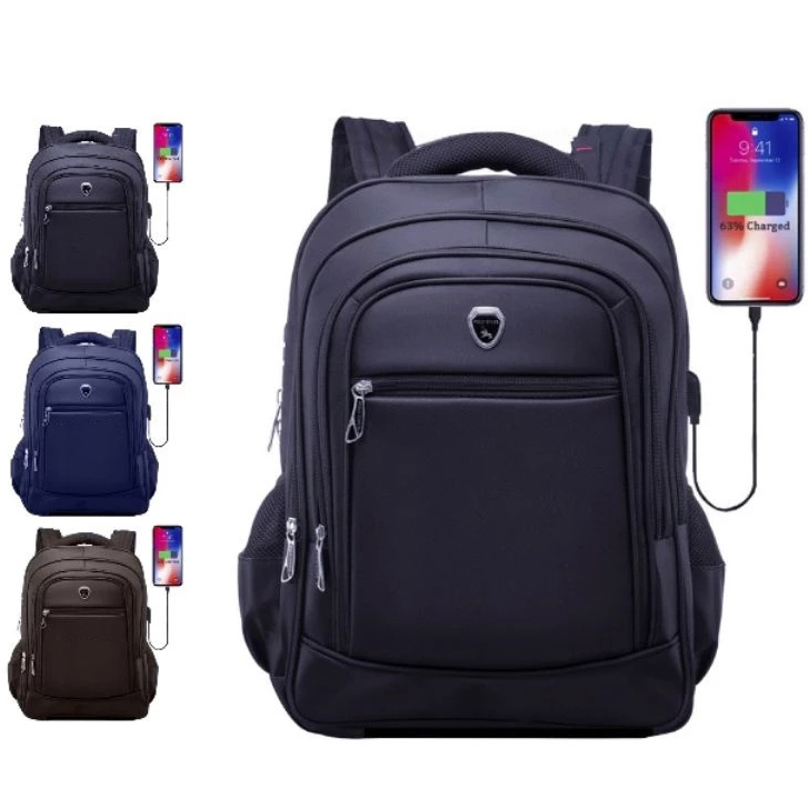 POLO GIVES 18 Inch Ransel Pria USB Port Raincover || POLO GIVES Ransel Pria 18 Inch USB Raincover