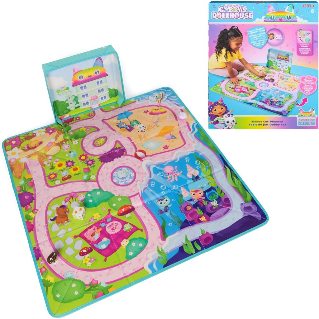 Gabby's Dollhouse, Gabby Cat Playmat, with 2 Figures, Dollhouse Accessories & Board Game