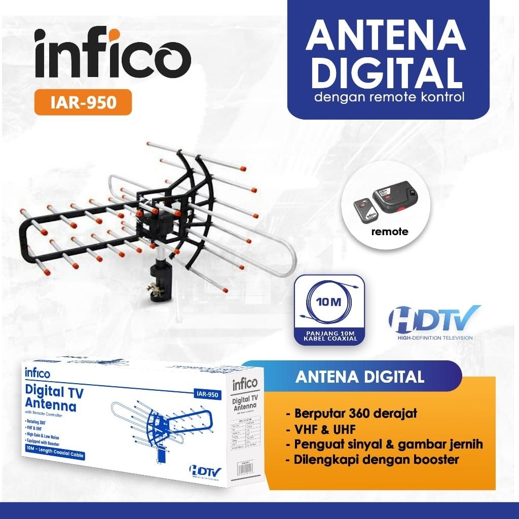 Antena Digital Remote kabel 10 meter / antena tv digital