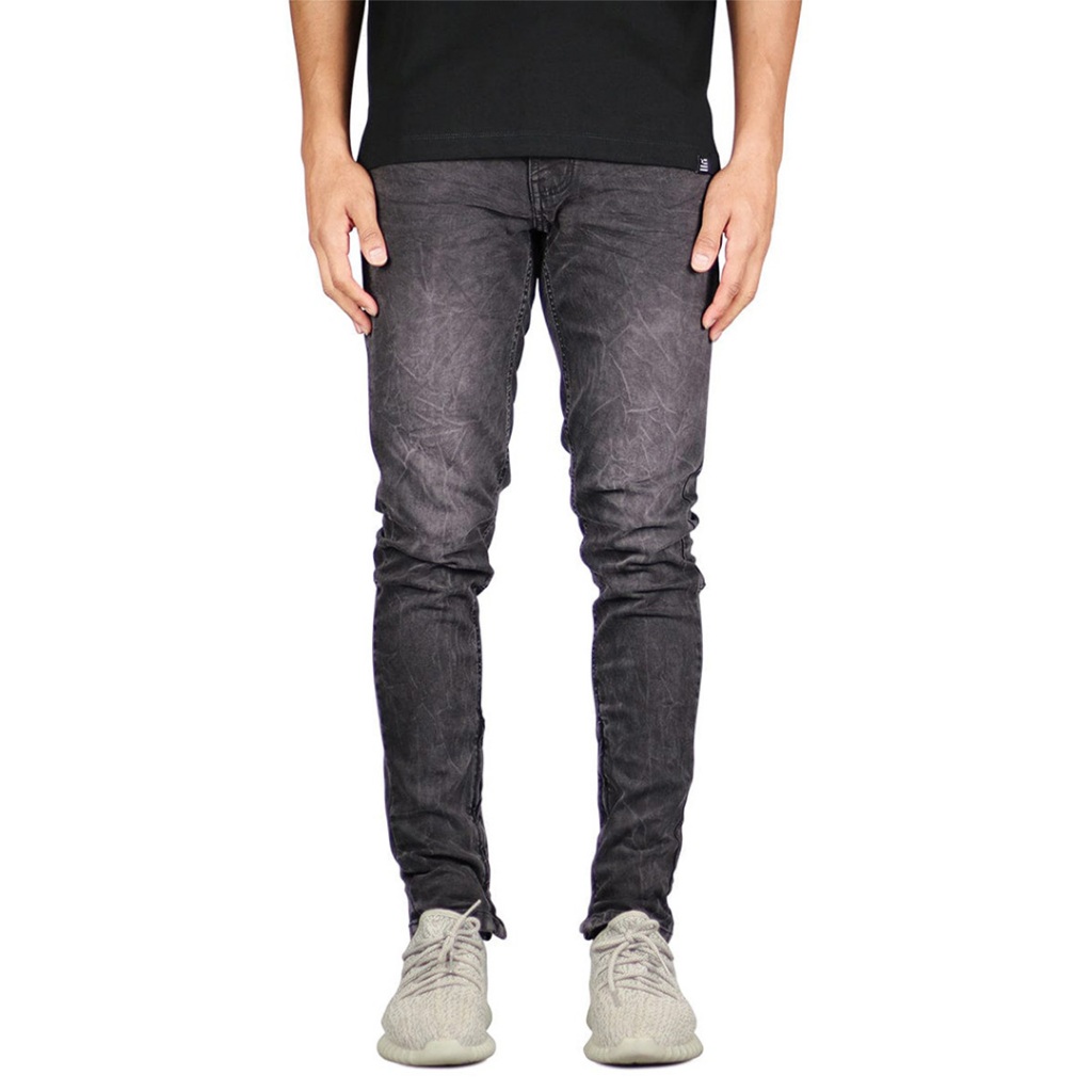 HYPER DENIM FADE BLACK STACK ZIPPER JEAN