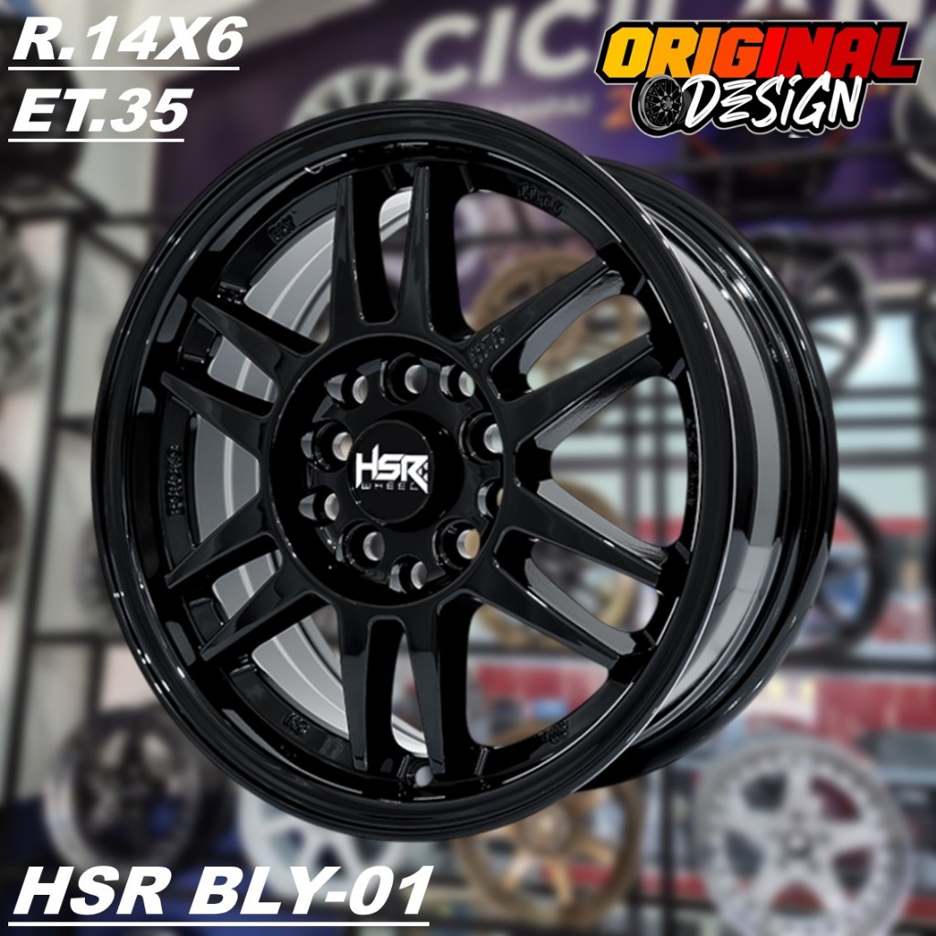 Pelek Mobil CARRY GRANDMAX COLT Ring 14 Lubang 5 HSR BOROKO BLY01 R14 Hitam
