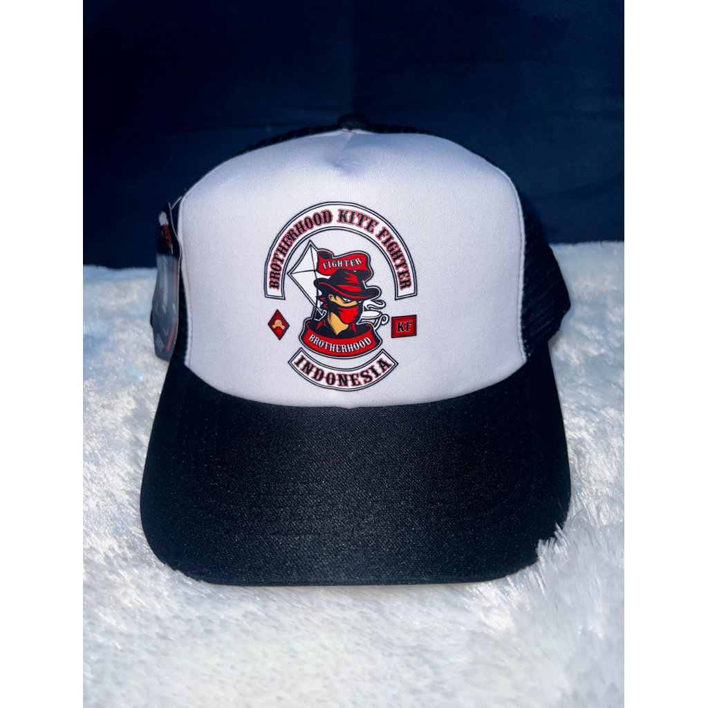 Topi Trucker Sport Brotherhood Kite Fighter Putih