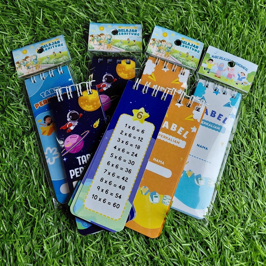 Flash card perkalian, kartu perkalian