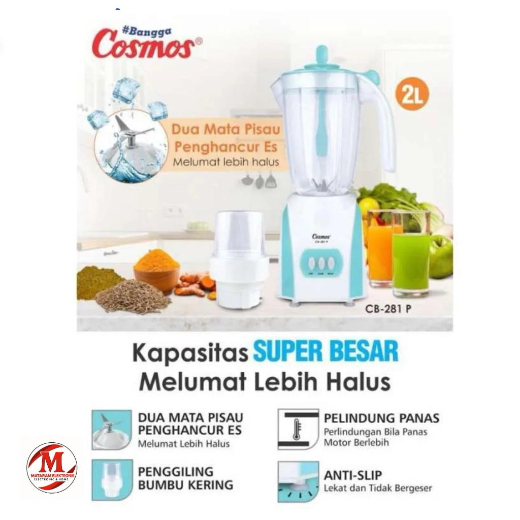 Blender COSMOS CB-281P / Blender Plastik Cosmos CB281P 2 Liter