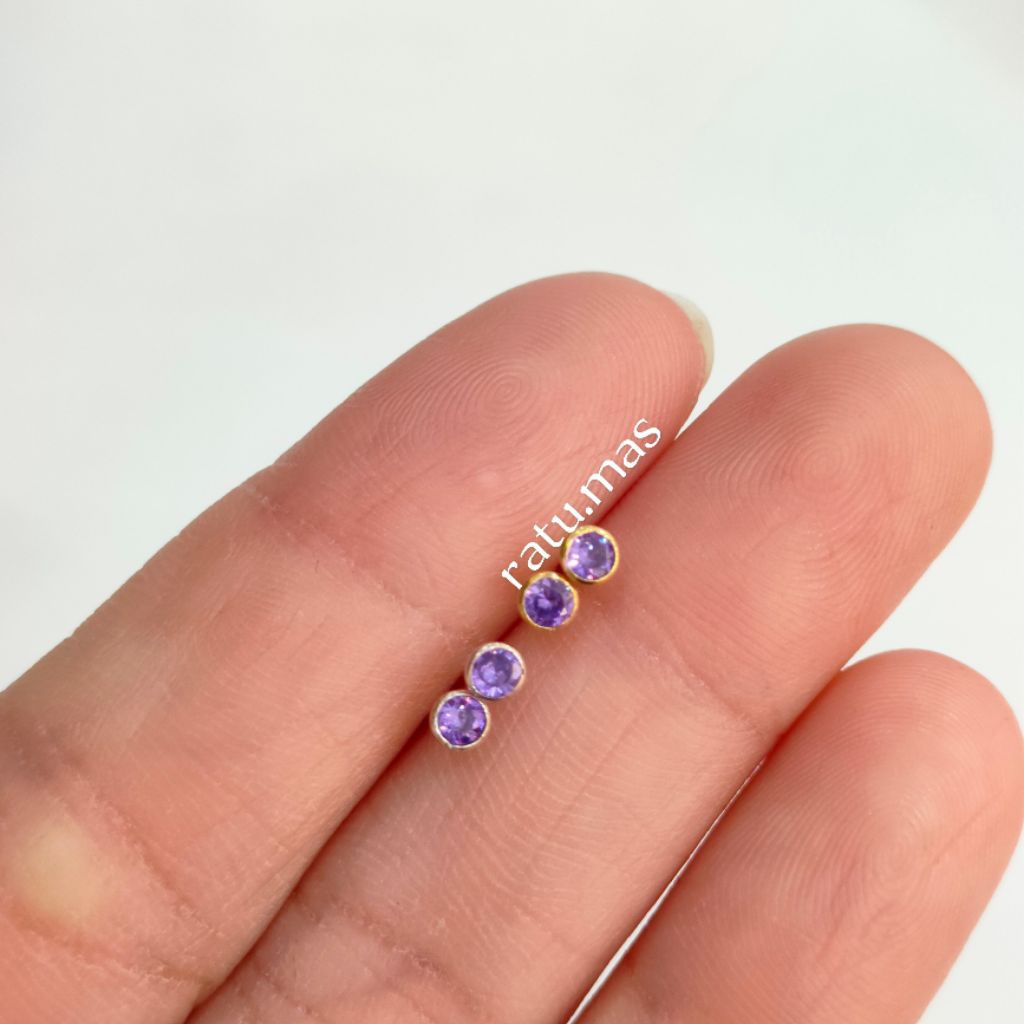 ANTING TUSUK BAYI/TINDIK HIDUNG PERAK 925 LAPIS EMAS