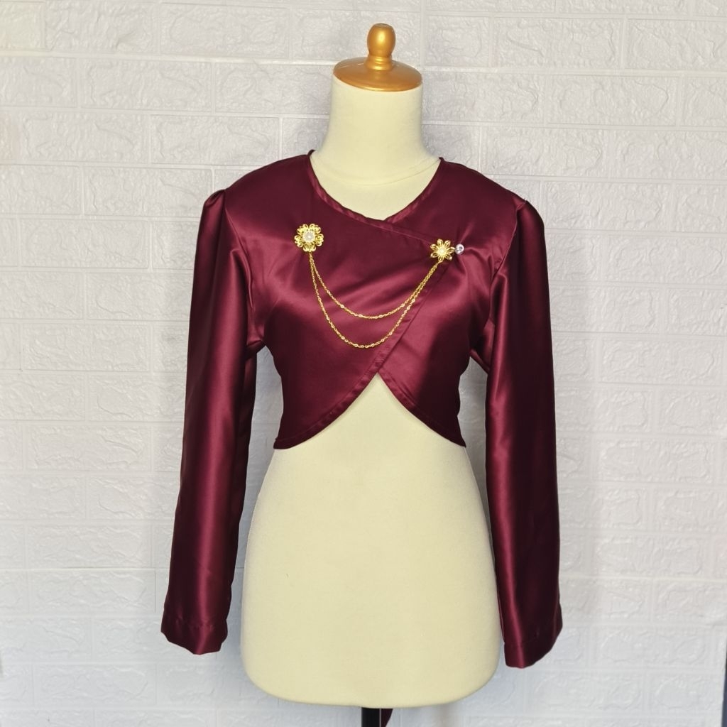 Kebaya JANGGAN CROP Satin FREE BROS RANTAI- outfit kondangan- outfit prewedding- Outfit kekinian- ke