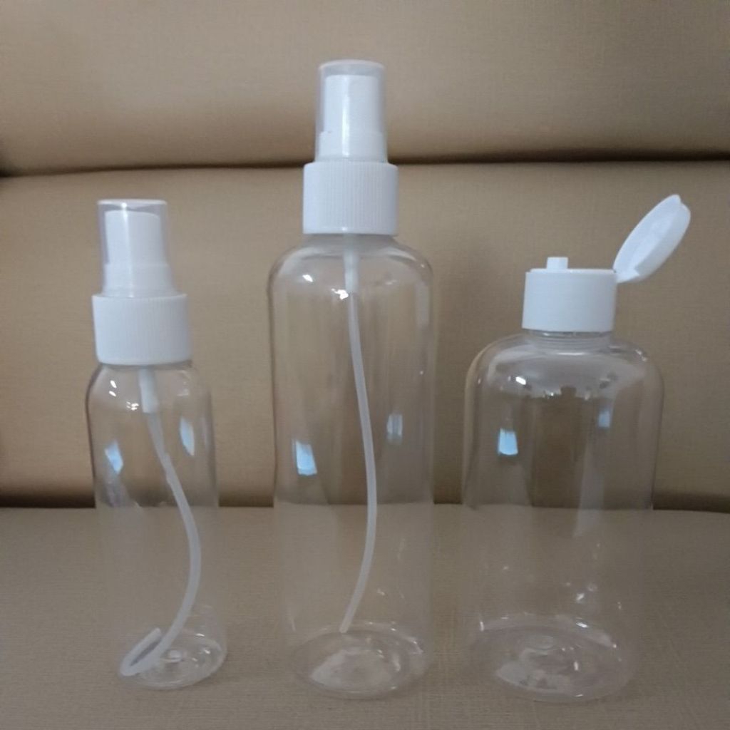 Botol Spray Bening Plastik / Botol FlipTop Uk. 250 ml & 100 ml
