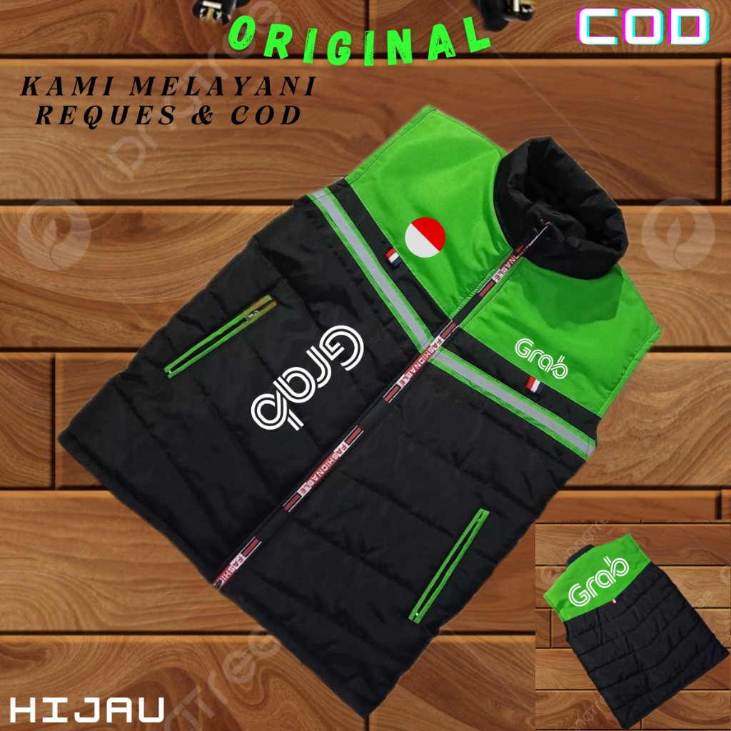 Diskon - Rompi Hiking Grab Rompi Motor Pria Ojol Grab Driver Ojol Online Rompi Hiking Pria Gojek Ojo