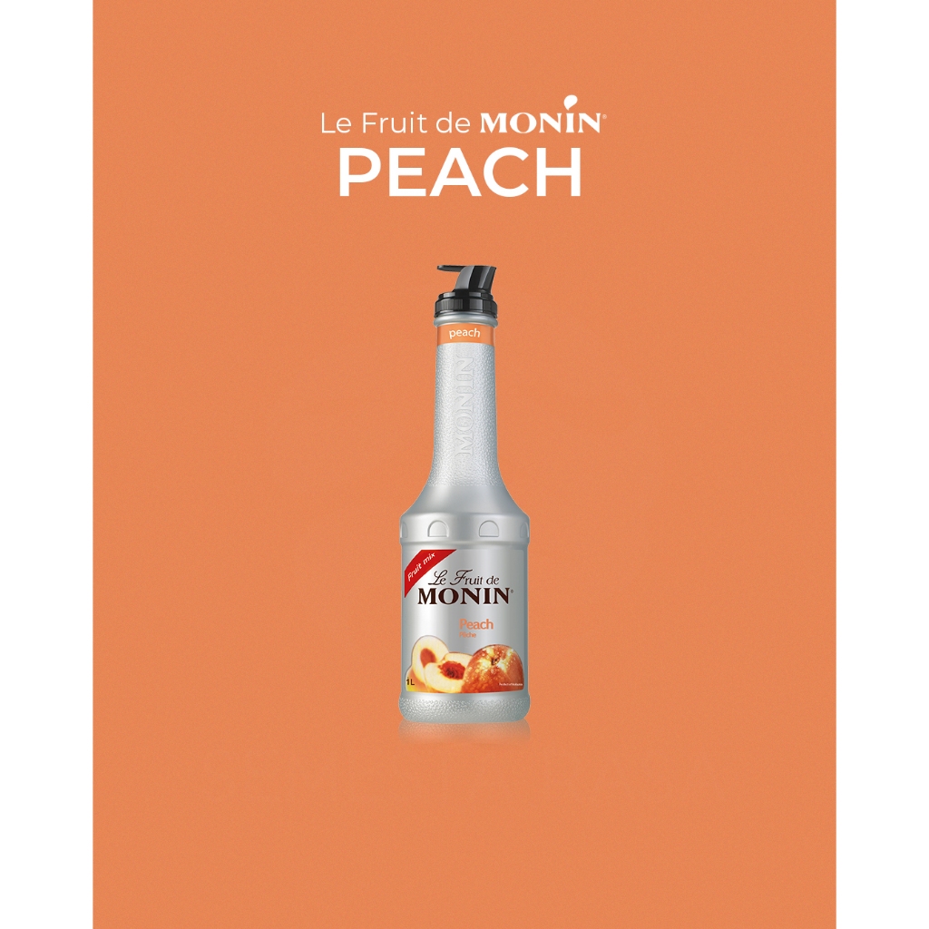 Monin Puree Fruit Mix Peach 1 L | Ekstrak / Sari Buah Peach (Persik)