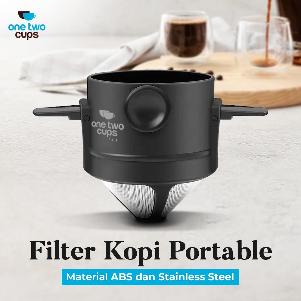 Filter Penyaring Kopi Portable V60 Cone Coffee Dripper Tea Infuser - F-402 - Black