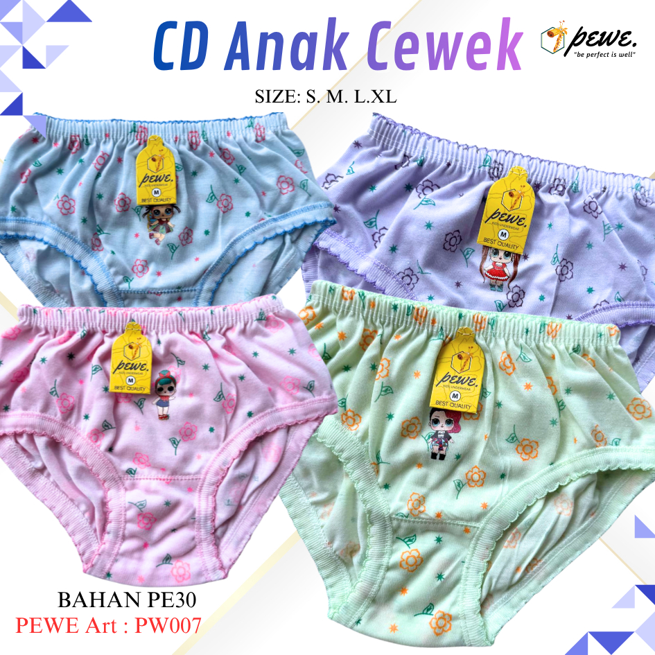 6 pcs sempak anak cewek motif/cdanak cewek katun/celana dalam anak perempuan karakter/cdanak perempu