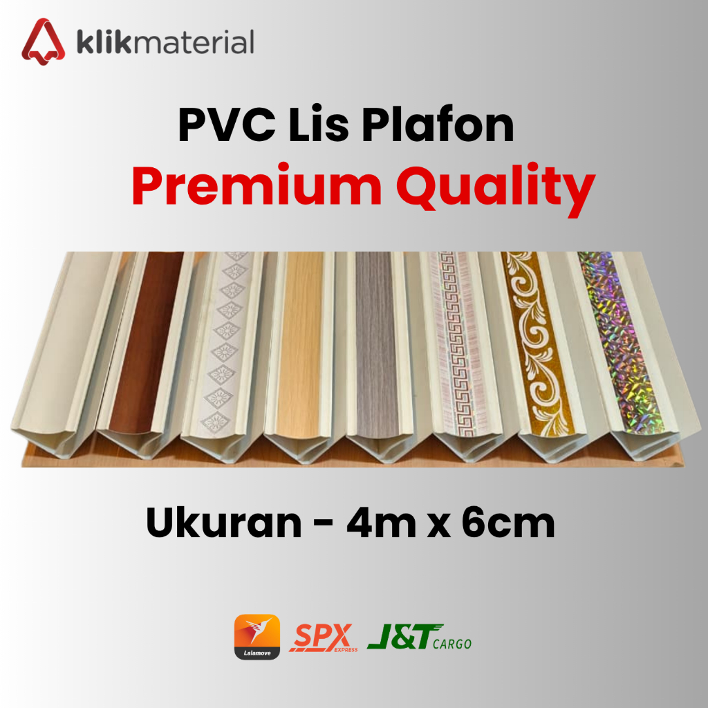 Lis Plafon PVC 4meter | Lis Besar Plafon PVC Premium | Lis PVC Premium 4meter Anti Rayap Tahan Air B