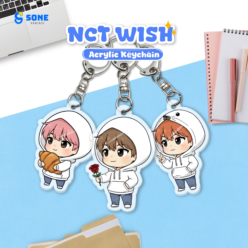 Gantungan Kunci NCT WISH | Keychain Akrilik K-Pop Idol Lucu | Fanmade Merch Kpop NCTzen