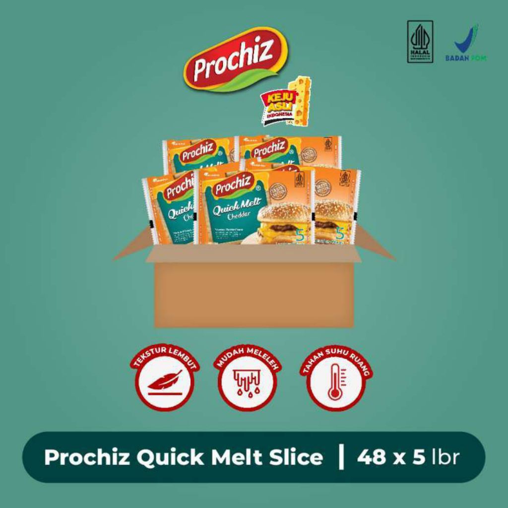 Keju PROCHIZ Quick Melt Slice 48×5's (1KARTON)