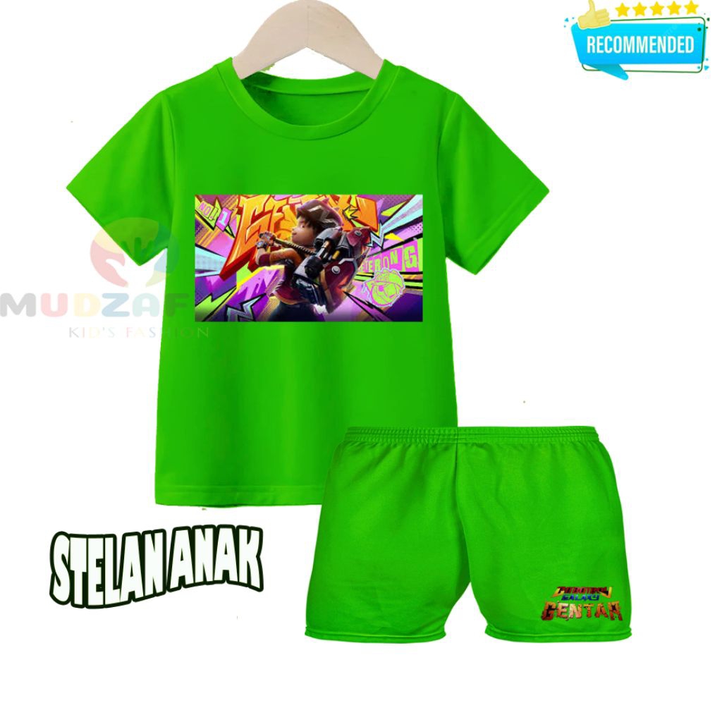 STELAN BAJU KAOS ANAK ANAK BOBOIBOY GENTAR KARAKTER SETELAN KAOS ANAK BOBOIBOY GENTAR
