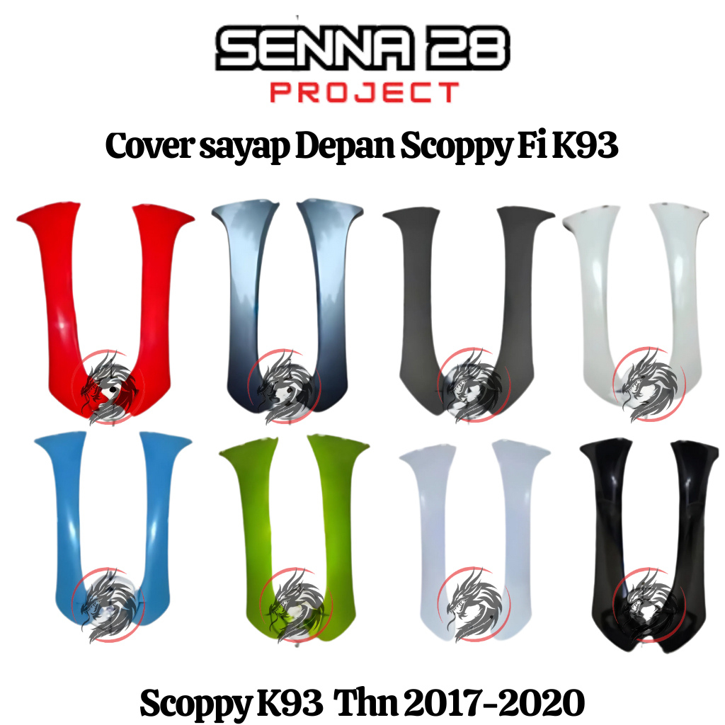 Cover Sayap depan Kiri kanan legshield luar cover body depan scoopy fi esp k93 New 2017-2020 hitam h