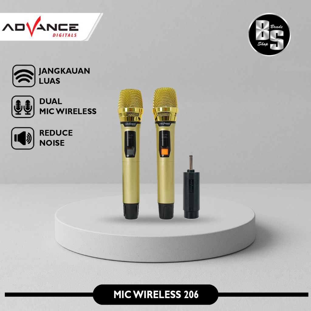 Dual Microphone Advance Wireless CK 5022 MIC-206 Karaoke Tanpa Kabel