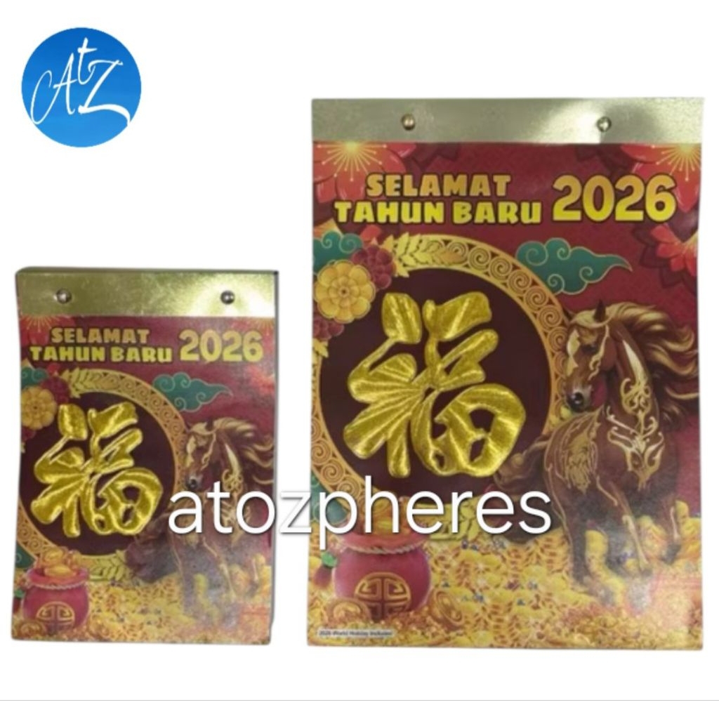 Kalender dinding koyak sobek harian Indonesia tahun Kuda 2026