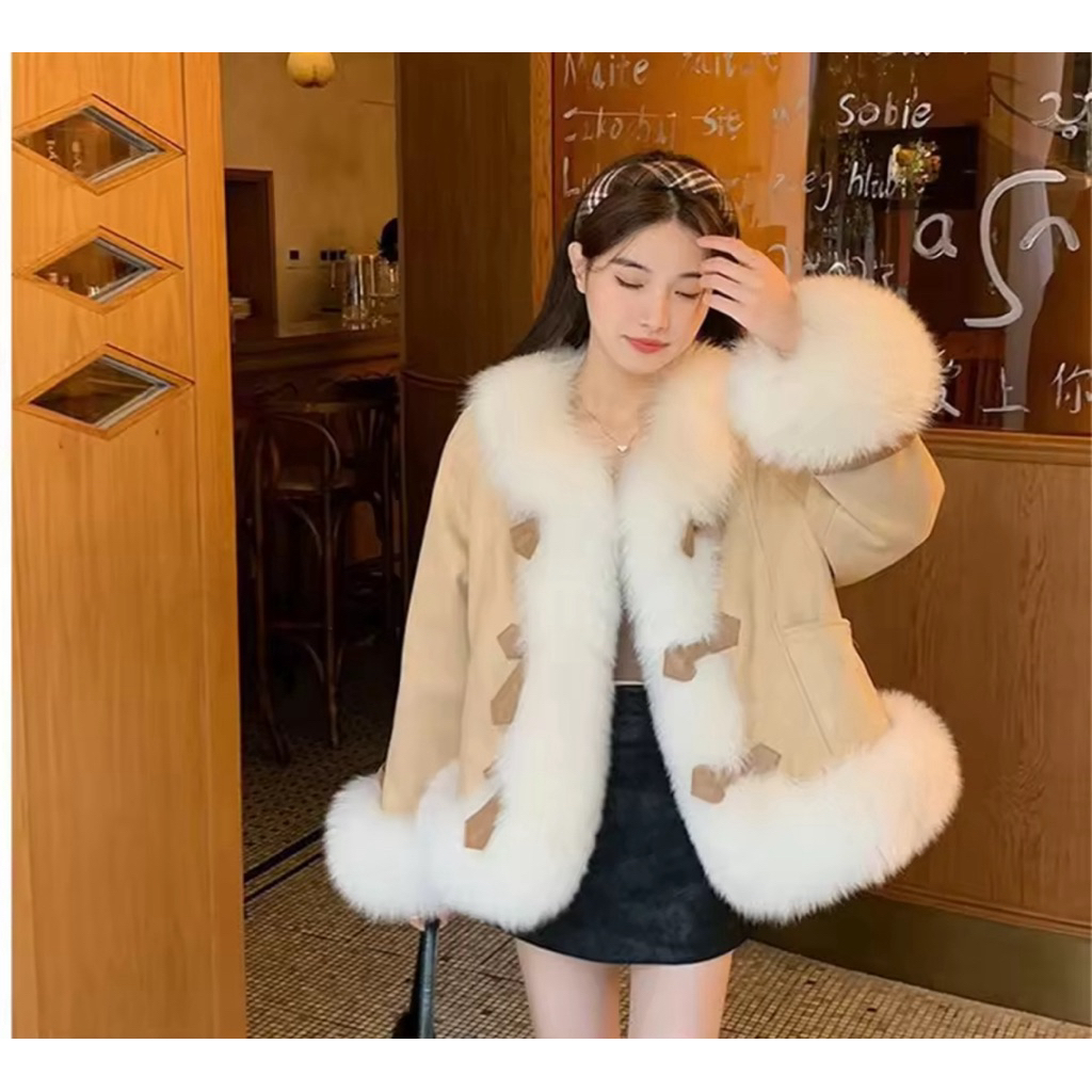 Jaket coat winter wanita bulu rubah PROVEN