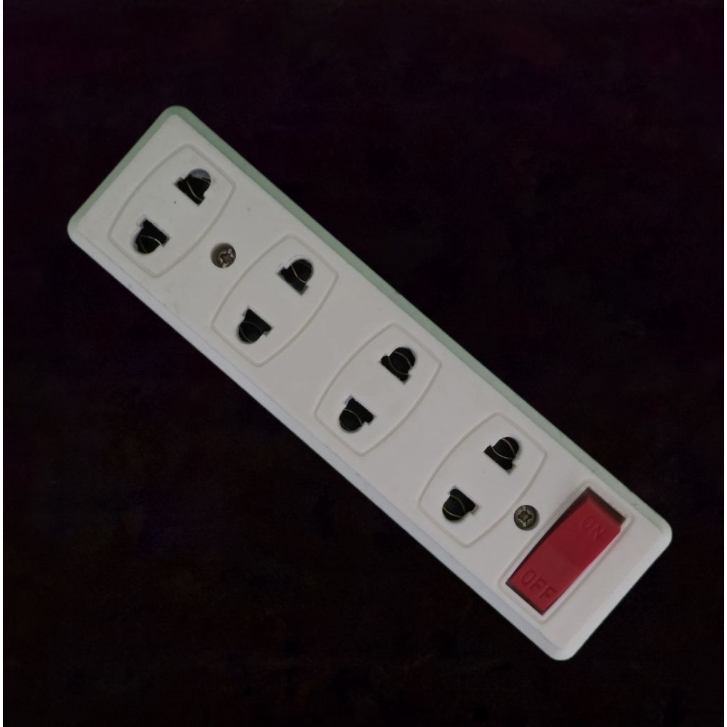 Stop Kontak 4 Lubang Tipis + Saklar Tanpa Kabel HTC