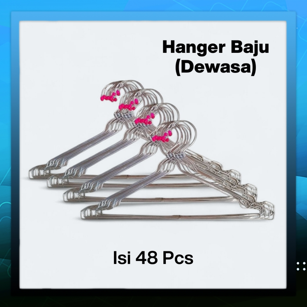 48 Pcs Hanger Kawat Dewasa Anti Karat