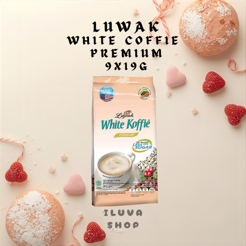 Luwak White Koffie Premium Less Sugar / White Coffee Less Sugar 9x19g