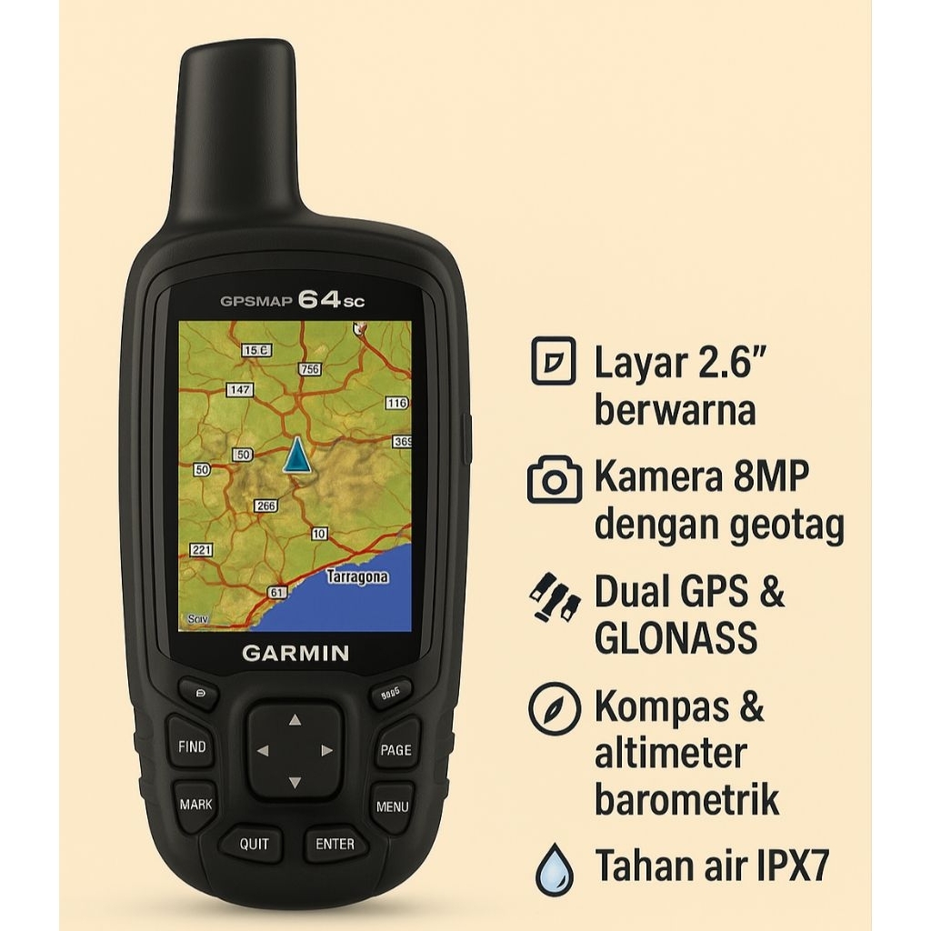 GPS Garmin 64sc berkamera second