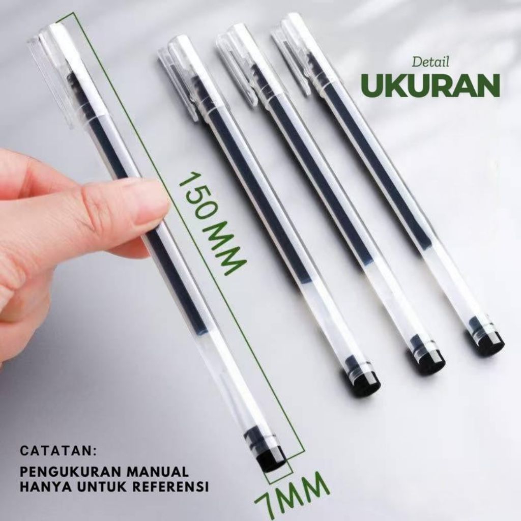 Pulpen tinta gel cair pena anak sekolah warna hitam