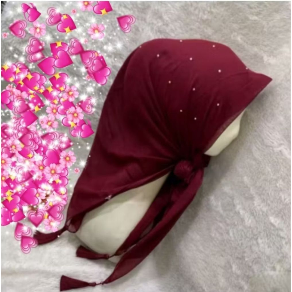 HIJAB SEGI EMPAT PARIS TASEEL SWAROVSKI / kerudung segi empat paris jambul payet tabur swarovski