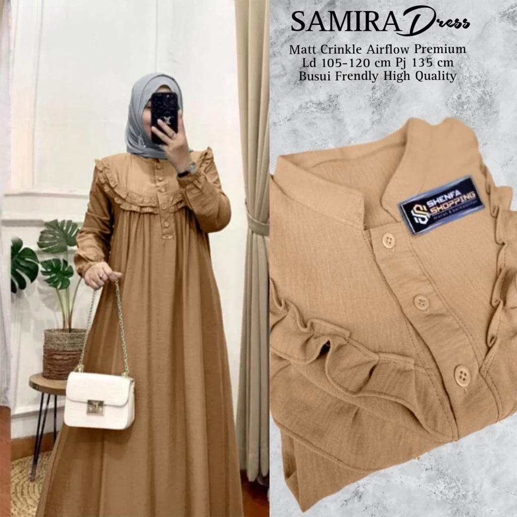 GAMIS CRINKLE AIRFLOW TERBARU 2025 // GAMIS MUSLIM SIMPLE ELEGAN - BAJU MUSLIM LEBARAN 2025
