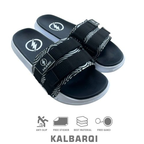 KALBARQI-sandal pria wanita slide slop ringan sendal main travelling prevez anti slip model batik