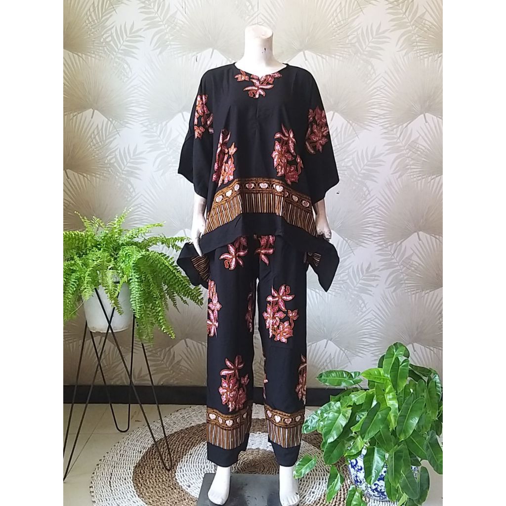 METIK SET WAKA Sogan Colet Setelan Celana Panjang Rayon Premium LD 134 Jumbo Busui Resleting Depan O