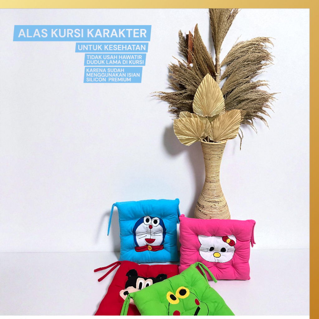 Bantal Alas Duduk Sandaran Kursi Kayu  karakter / Bantal Alas Duduk Jok Mobil Karakter