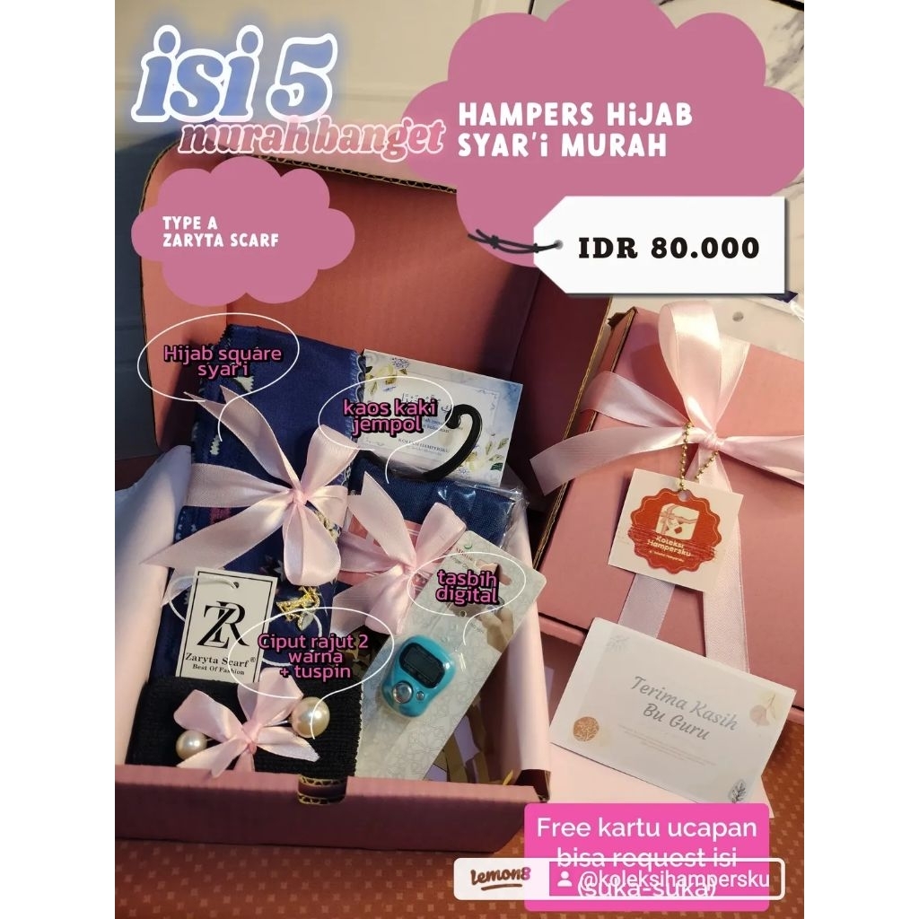 Hampers syari syar'i isi 5 murah simpel & ekonomis l Hadiah hari guru murah | Hadiah wisuda paket le